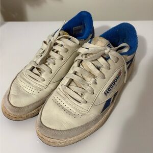 Reebok Classic White and Blue Trainers